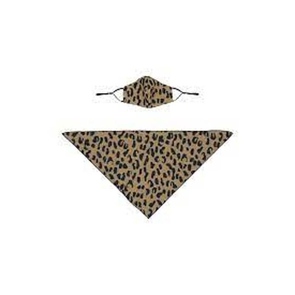 MYTAGALONGS PET Abstract Leopard Face Mask & PET Bandana Set In Multi - Picture 3 of 5